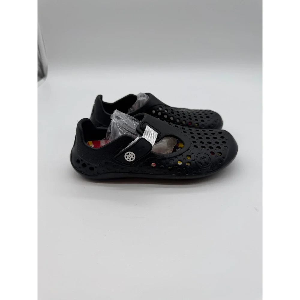 Kids Black Perforated EVA Water Shoes Slip On Flats Size 29 EU